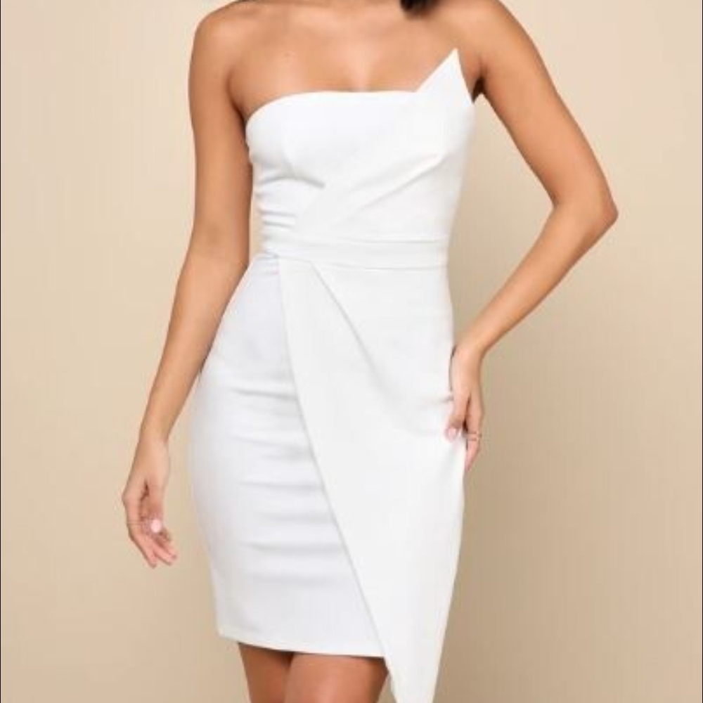 Lulu's One Shoulder White Dress